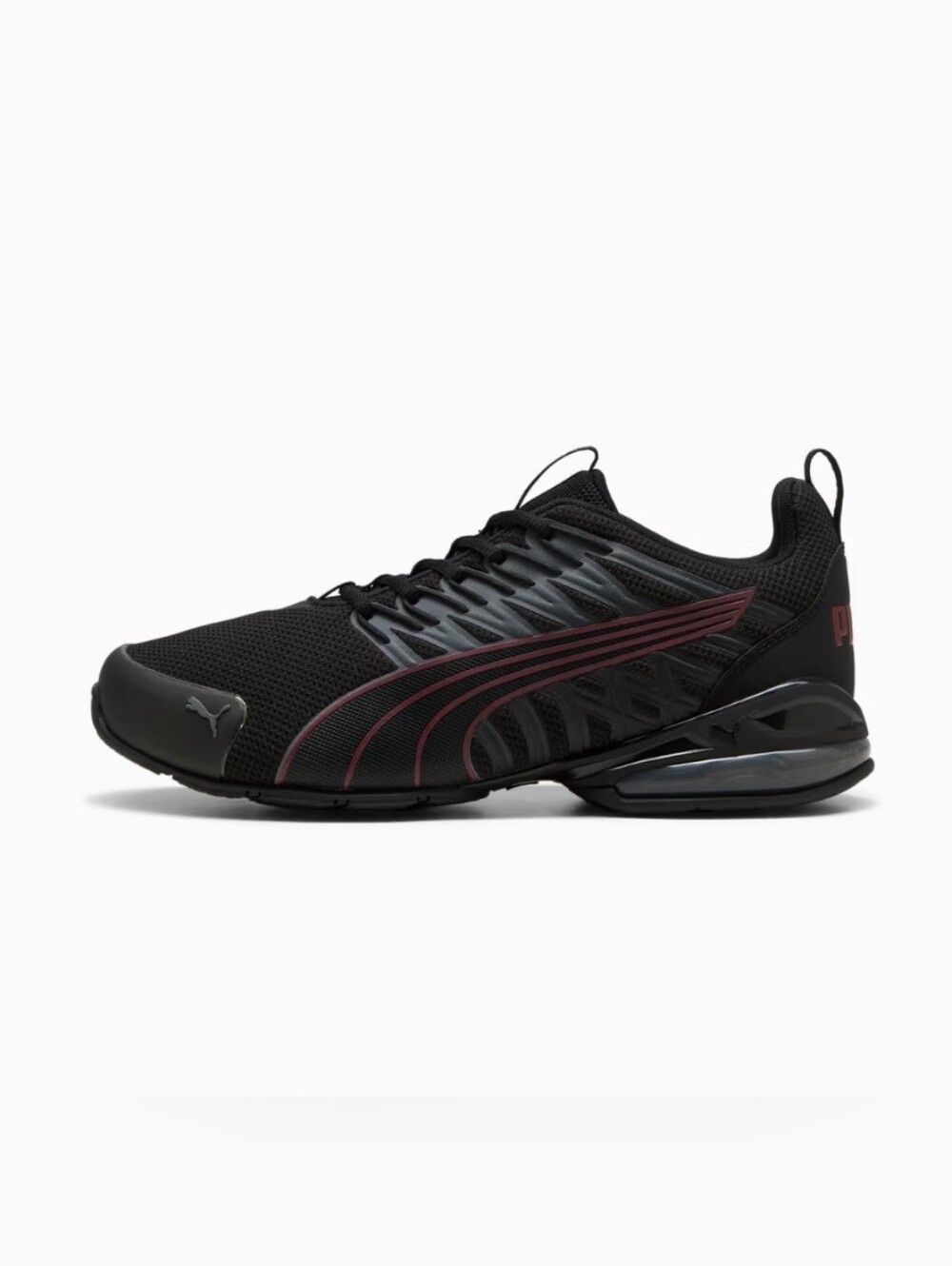 PUMA Voltaic Evo Black & Burgandy Athletic Sneaker Women's Size 8 Preppy Work
